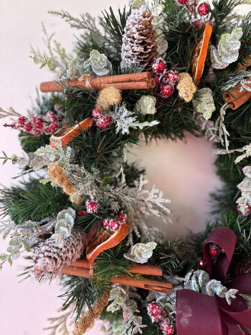 Whistler Hearth  Permanent Botanical Holiday Wreath