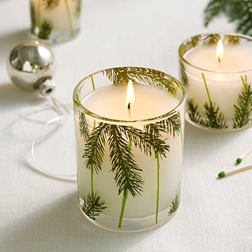 Thymes Frasier Fir Candles - Gold, Silver and Green